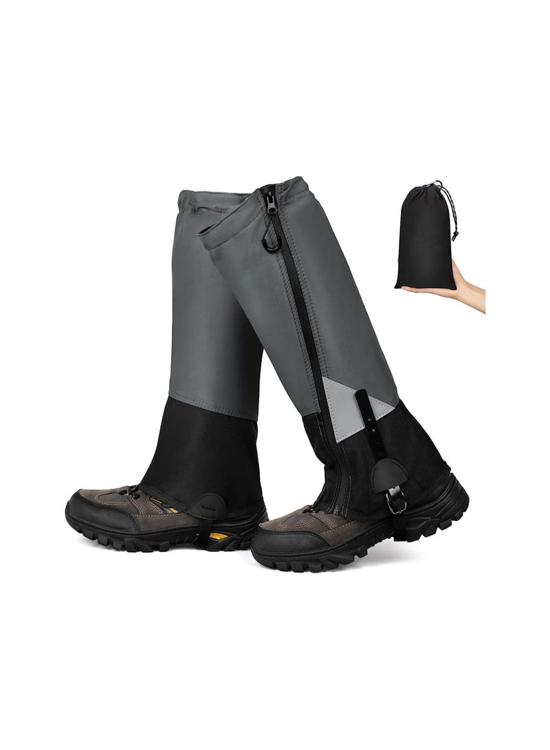 Waterproof Leg Gaiters for Hiking, Lightweight Breathable Boot Gaiters with Upgraded Zipper Design for Hiking Walking Climbing Hunting Skiing, L - Image 1