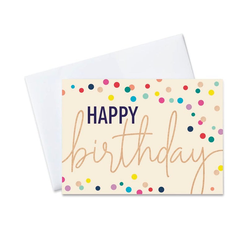 CEO Cards - Birthday Greeting Cards (Pastel Confetti), 5x7 Inches, 25 Cards & 26 White Envelopes (B2003) - Image 1