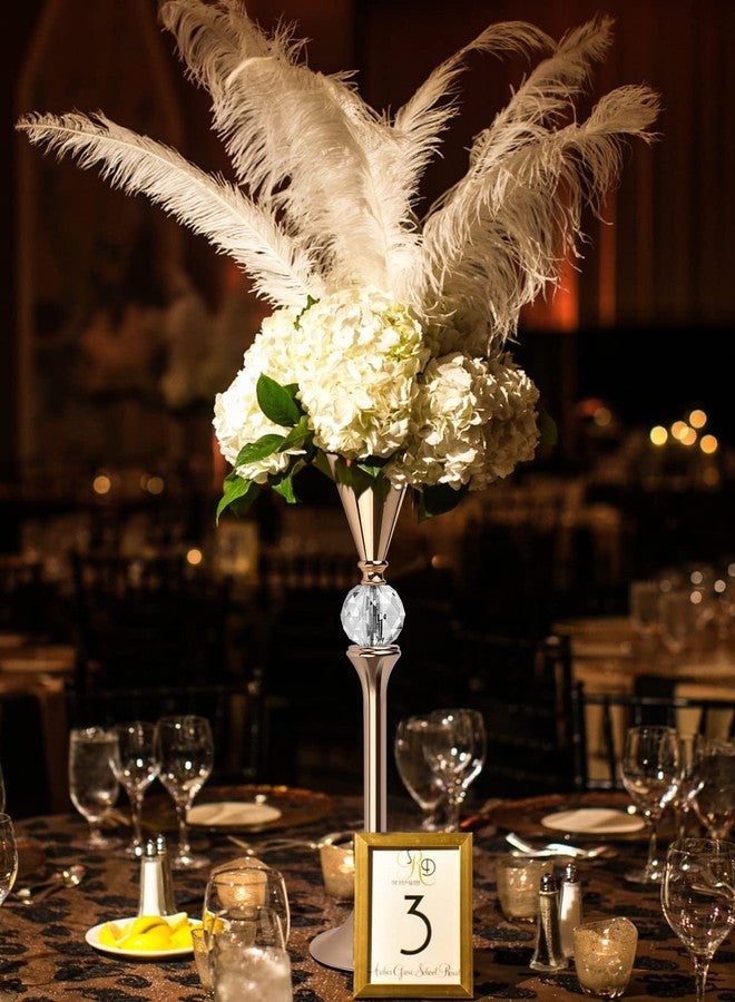 VIJIV Gold Flower Vase for Centerpiece Table Decorations Wedding Reception Decor, 21.3 Inch Tall Metal Vase for Feather Flower Holder Stand Floral Arrangement Gatsby Party Dinner Event Hotel - Image 5