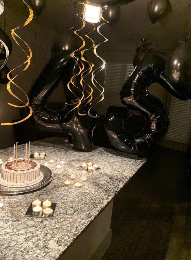 Mluchee Number 4 Balloon 40 Inch Large Size Black Jumbo Digit Mylar Foil Helium Black Balloons for 4th Birthday Party, Number 4 14 40 Balloons - Image 4