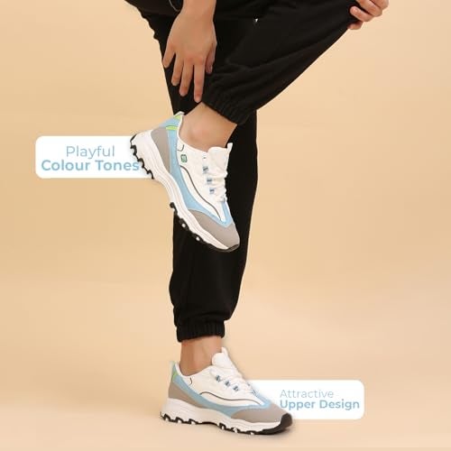 YOHO Chonks Women’s Sporty Comfortable Chunky Sneakers | Light Blue - UK 6 - Image 3