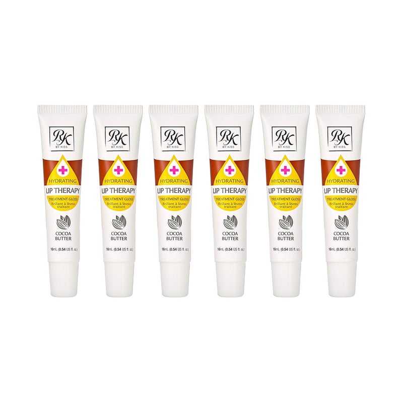 Ruby Kisses Hydrating Lip Therapy Treatment Gloss Cocoa Butter RLO03D1 6 PACK