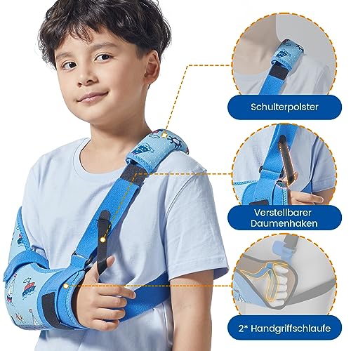 Willcom Kids Arm Shoulder Sling with Waist Strap, Immobilizer Brace Support for Broken Arm, Collarbone, Elbow, Wrist (Comfort Version, Right, XS,22.5-26 inch) - Image 3
