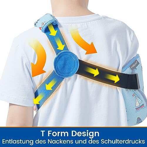 Willcom Kids Arm Shoulder Sling with Waist Strap, Immobilizer Brace Support for Broken Arm, Collarbone, Elbow, Wrist (Comfort Version, Right, XS,22.5-26 inch) - Image 2