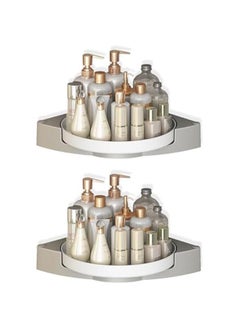 HOOKOR Corner Shower Caddy, 2 Pack Shower Organizer, 360° Rotating Corner Shower Shelf with Towel Rack, No Drilling Wall Mounted Shelves for Bathroom, Dorm and Kitchen  - Image 1