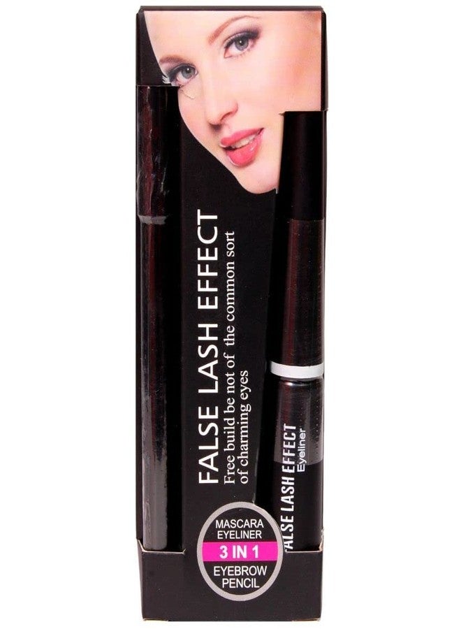 GOLD MAX Combo of 3 in 1 Eyeliner, Eyebrow Pencil, Mascara Black For Women And Girls For Birthday, Party, Office, Collage - Image 1