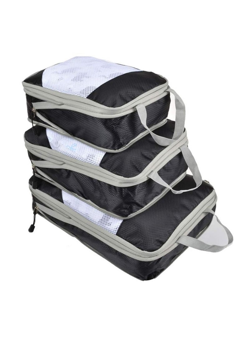 Travel Packing Cubes - 3 Piece Set Luggage Packing Organizers and Compression Packing Cube System for Travel Organize Your Clothes Suitcase or Carry-On  - Image 1