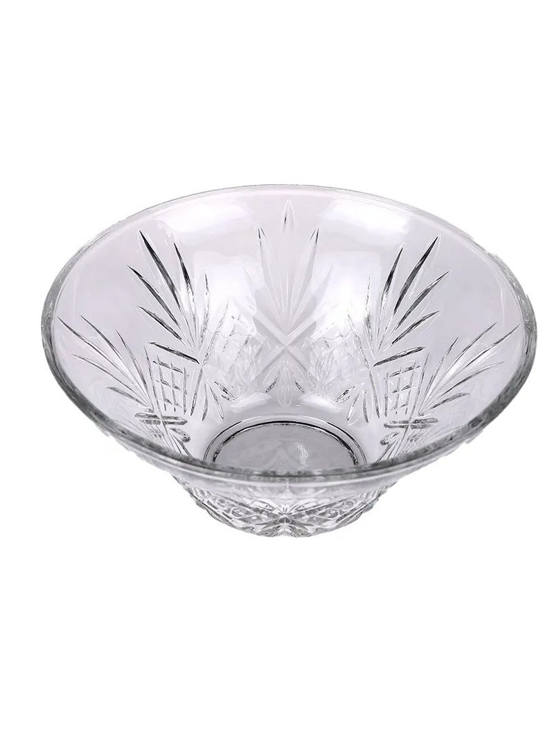 Optimized Product Title: Big Crystal Serving Plate – Embossed Fruit & Dessert Plate for Home Decoration, Elegant Glass Plate for Serving, Parties & Special Occasions – Luxury Decorative Plate  - Image 1