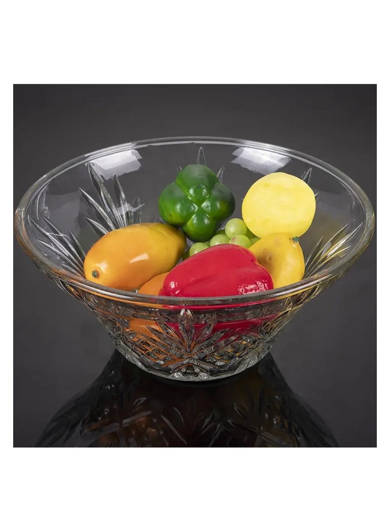 Optimized Product Title: Big Crystal Serving Plate – Embossed Fruit & Dessert Plate for Home Decoration, Elegant Glass Plate for Serving, Parties & Special Occasions – Luxury Decorative Plate  - Image 2