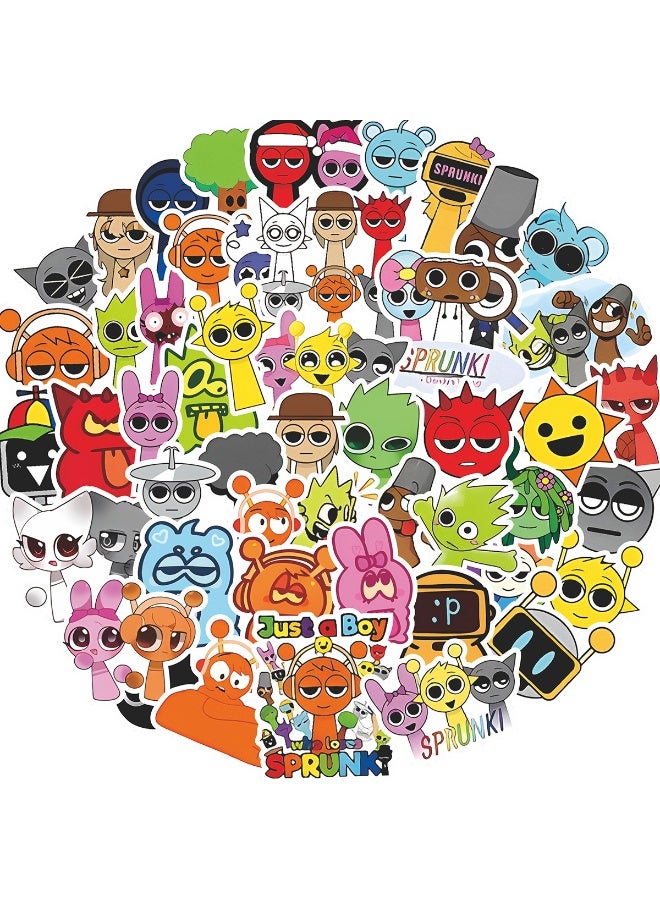 NIBEMINENT 100 Pcs Incredibox Sprunk Deco Kit Waterproof Stickers, High Definition Printing Bright Colors, Suitable for Laptop Skateboard Luggage Water Bottle Guitar DIY  - Image 1