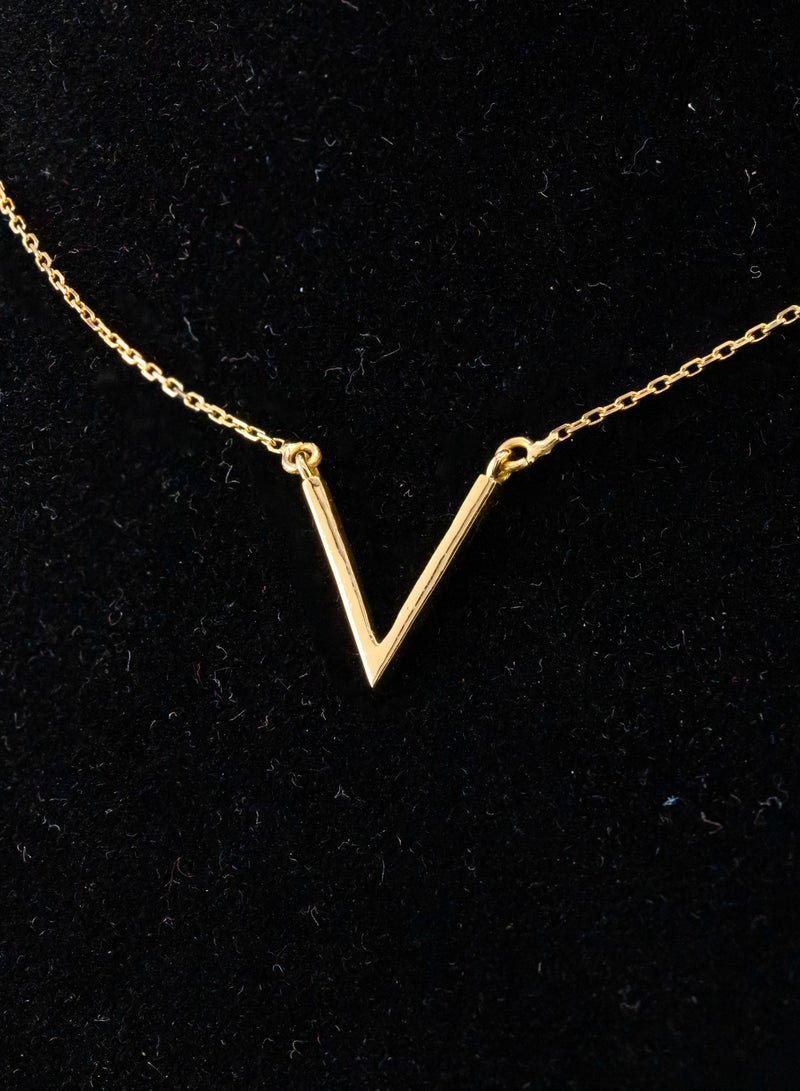 AAZ Jewellery L.L.C V Shaped 18K Gold Necklace - Image 4