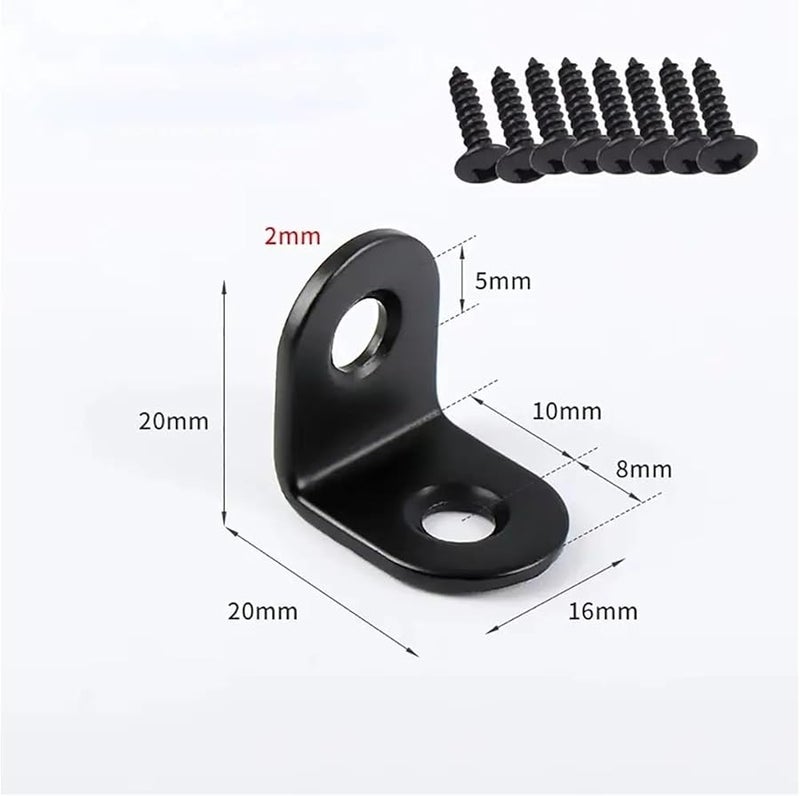 Corner Brackets 100Pcs 2x2cm L Shape 90 Degree Right Angle Brace For Furniture Cabinet Shelves - Image 3
