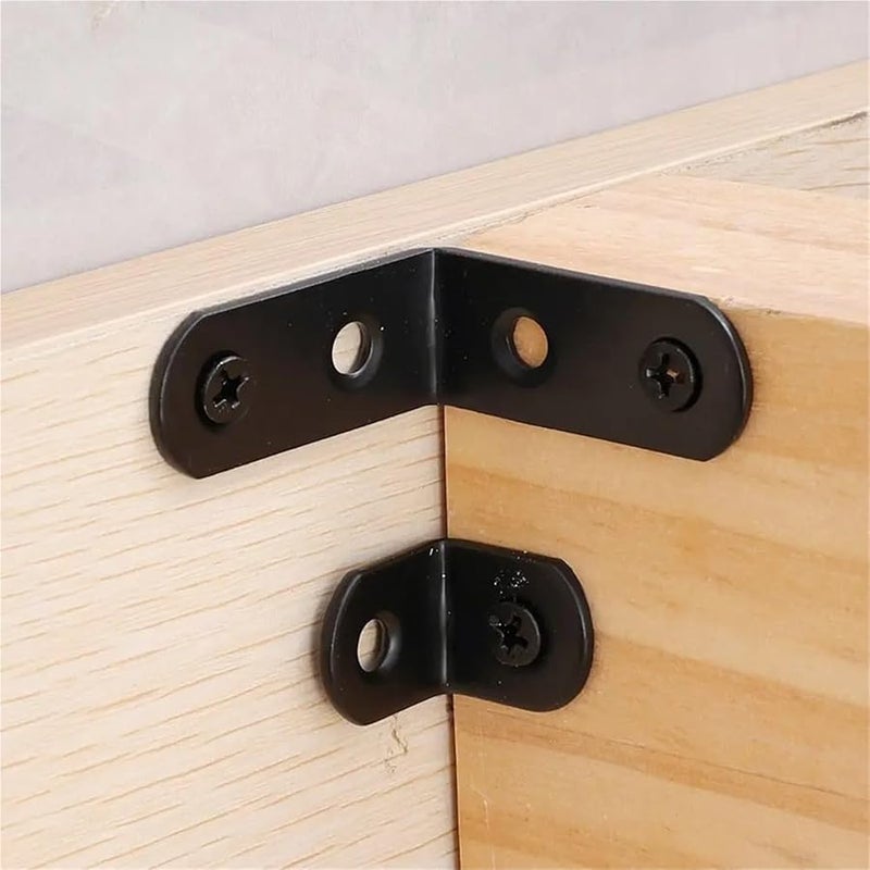 Corner Brackets 100Pcs 2x2cm L Shape 90 Degree Right Angle Brace For Furniture Cabinet Shelves - Image 5