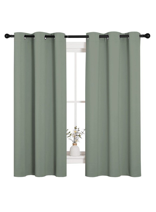 NICETOWN Greyish Green Nursery Essential Thermal Insulated Solid Grommet Top Blackout Short Curtainsdrapes For Son'S Room (1 Pair 42 X 63 Inches) - Image 3