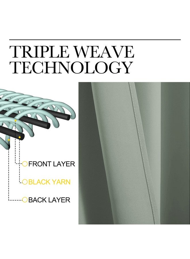 NICETOWN Greyish Green Nursery Essential Thermal Insulated Solid Grommet Top Blackout Short Curtainsdrapes For Son'S Room (1 Pair 42 X 63 Inches) - Image 5