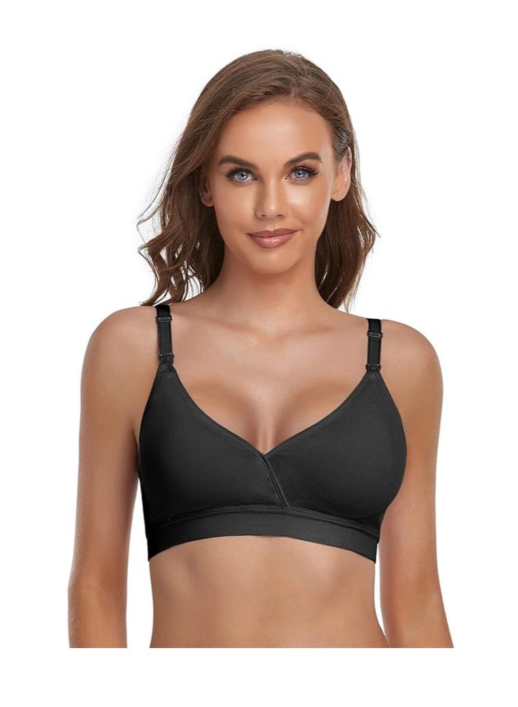 Wireless Nursing Bras for Breastfeeding 3 Pack Maternity Bras for Pregnancy Supportive for Women with Extra Extenders - Image 2