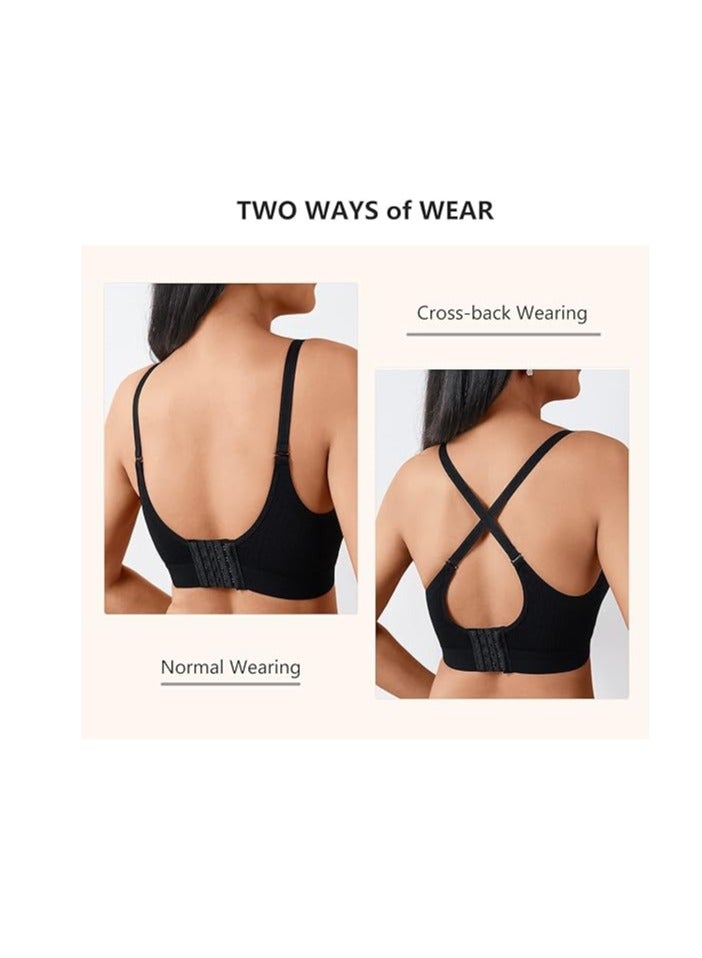 Wireless Nursing Bras for Breastfeeding 3 Pack Maternity Bras for Pregnancy Supportive for Women with Extra Extenders - Image 5