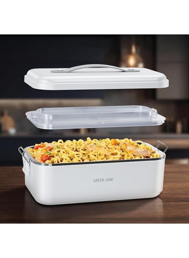 GreenLion Green Lion GLB-20 Electric Portable Lunch Box, 1L Self-Heating Food Warmer, USB-C, White - Image 1