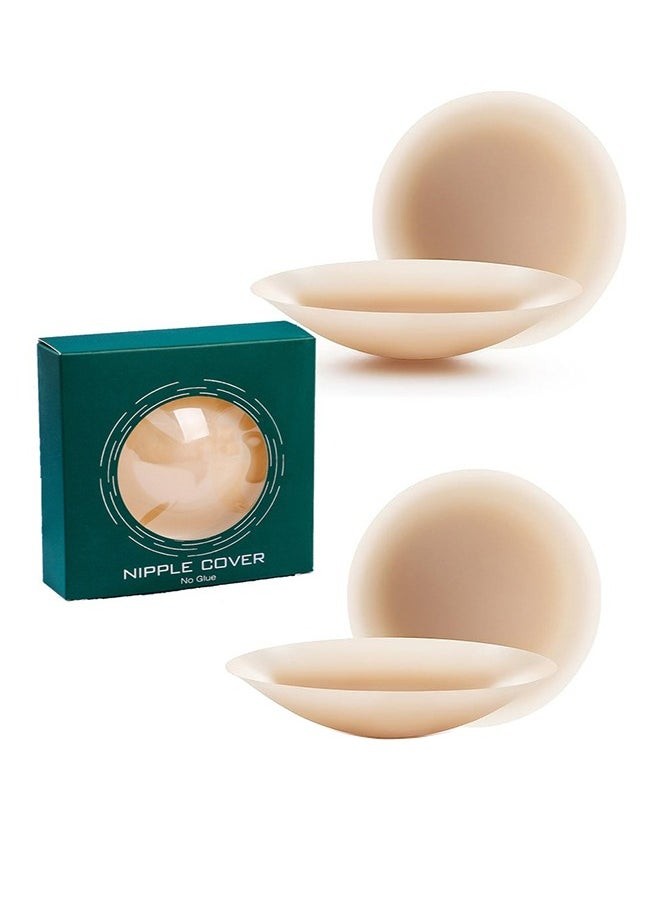 FOLAI - 2 Pairs Women Reusable Adhesive Invisible Pasties Nippleless Covers And No Glue Nipple Covers - Image 1
