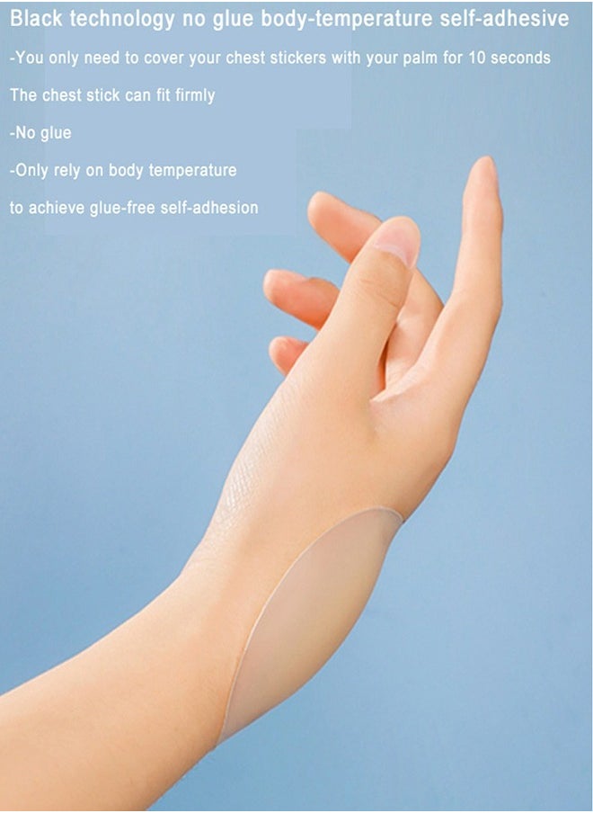FOLAI - 2 Pairs Women Reusable Adhesive Invisible Pasties Nippleless Covers And No Glue Nipple Covers - Image 1