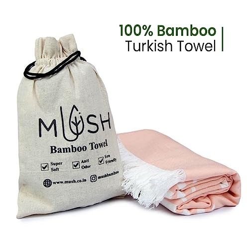 Mush 100% Bamboo Large Bath Towel | Ultra Soft, Absorbent, Light Weight, & Quick Dry Towel For Bath, Travel, Gym, Beach, Pool, And Yoga | 75 X 150 Cms (Pack Of 2 Beige & Peach), 250 TC - Image 4