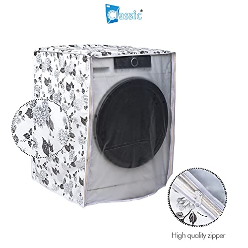 Classic® Front Load Washing Machine Cover for IFB 7 Kg, 7.5 Kg, 8 Kg, 8.5 Kg (63cmsX63cmsX81cms, Half White & Grey, Large) - Image 4