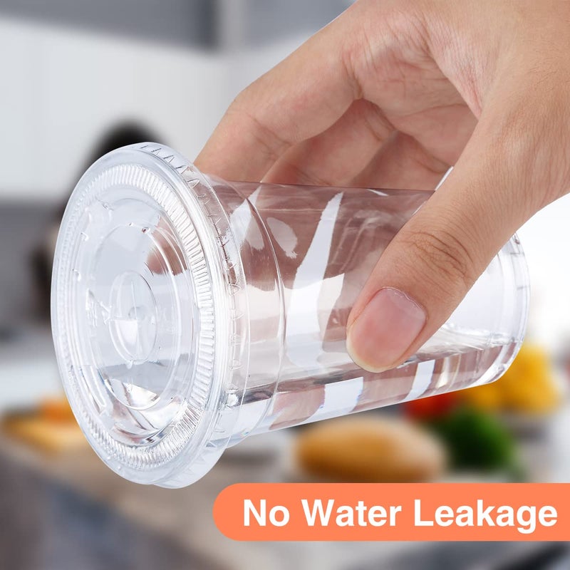 SHOPDAY Disposable Plastic Cups with Lids 8 oz Clear Plastic Cups 50 Pack  Cold Drink Containers Party Cups for Beverage Coffee Soda Juice Smoothie - Image 3