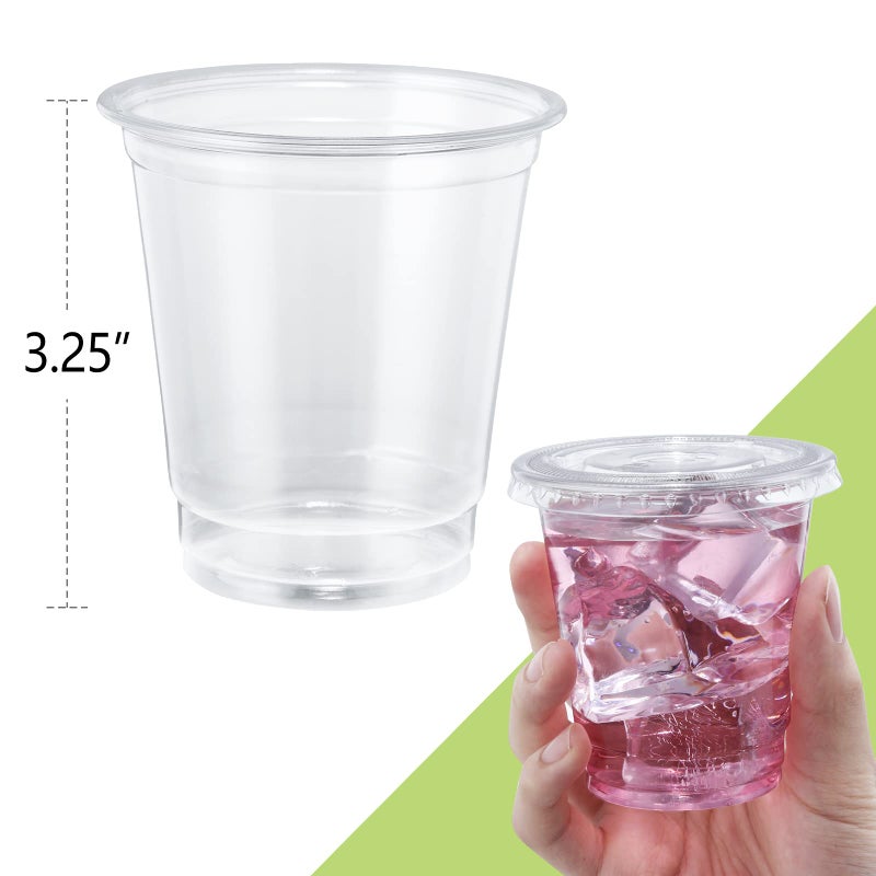 SHOPDAY Disposable Plastic Cups with Lids 8 oz Clear Plastic Cups 50 Pack  Cold Drink Containers Party Cups for Beverage Coffee Soda Juice Smoothie - Image 2