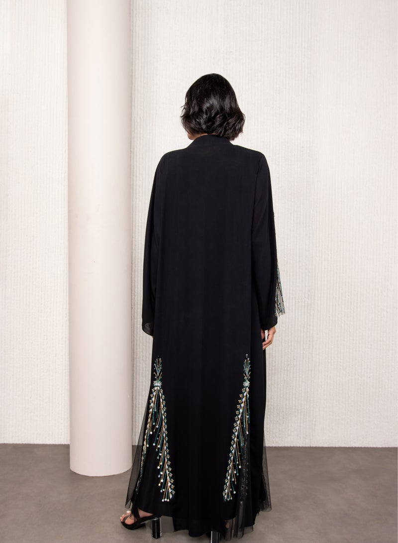 لوف عباية دبل شيفون وتور خفيف علي الجوانب والاكمام - Image 3