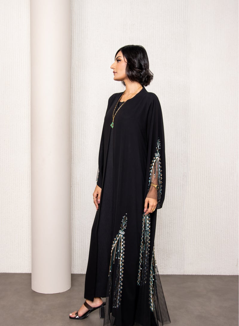 لوف عباية دبل شيفون وتور خفيف علي الجوانب والاكمام - Image 2