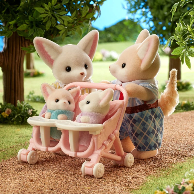 Calico Critters عائلة ثعلب الفنك من كاليكو كريترز - مجموعة من 4 تماثيل قابلة للجمع للأطفال من عمر 3 سنوات فما فوق - Image 2