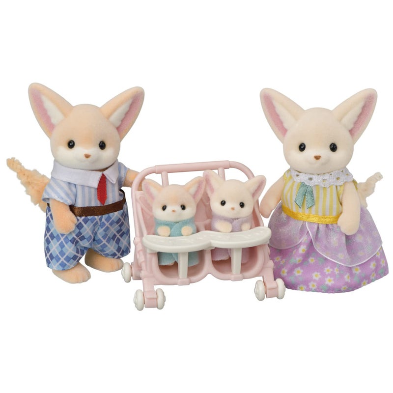 Calico Critters عائلة ثعلب الفنك من كاليكو كريترز - مجموعة من 4 تماثيل قابلة للجمع للأطفال من عمر 3 سنوات فما فوق - Image 1