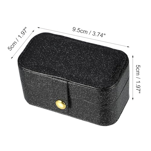 Gowloz Jewelry Box Small – Travel Organizer Case for Rings, Earrings, Necklaces & Bracelets – Compact Storage Box for Women & Girls (Black, 9.5 x 5 x 5 cm) - Image 3