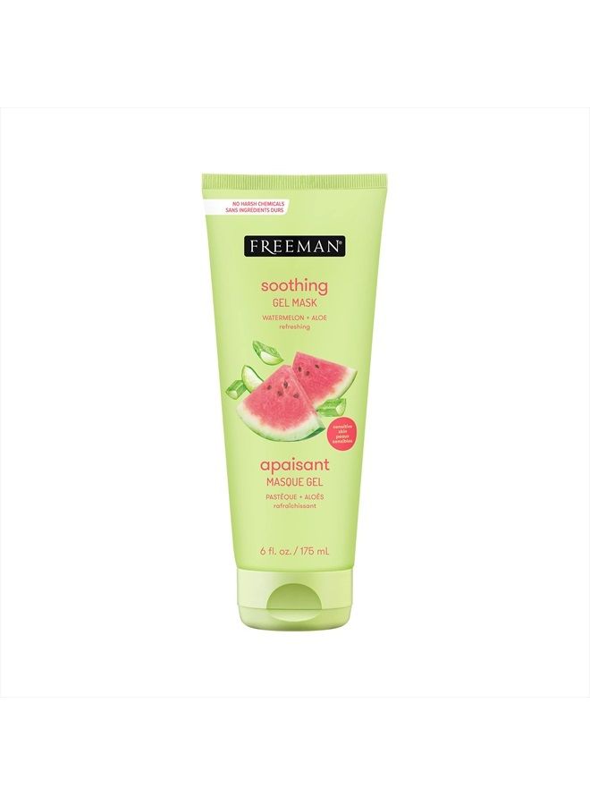 Freeman Soothing Watermelon & Aloe Gel Facial Mask, Hydrates, Nourishes, & Soothes Irritated Skin, Cooling, Calming Gel Face Mask, Perfect For Sensitive & Break-Out Prone Skin, 6 fl.oz./ 175 mL Tube  - Image 1
