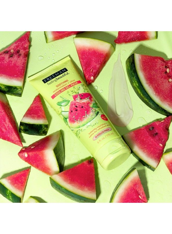 Freeman Soothing Watermelon & Aloe Gel Facial Mask, Hydrates, Nourishes, & Soothes Irritated Skin, Cooling, Calming Gel Face Mask, Perfect For Sensitive & Break-Out Prone Skin, 6 fl.oz./ 175 mL Tube  - Image 4