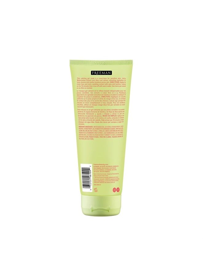 Freeman Soothing Watermelon & Aloe Gel Facial Mask, Hydrates, Nourishes, & Soothes Irritated Skin, Cooling, Calming Gel Face Mask, Perfect For Sensitive & Break-Out Prone Skin, 6 fl.oz./ 175 mL Tube  - Image 3