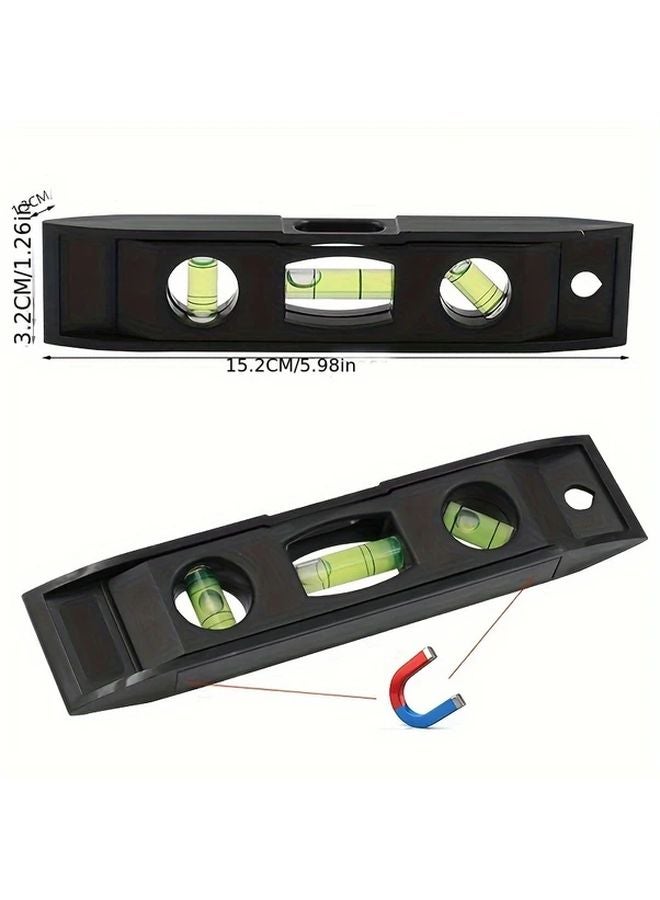 Magnetic Torpedo Level 45 Degree Angle Shockproof Durable Black Plastic Bubble Tool - Image 4