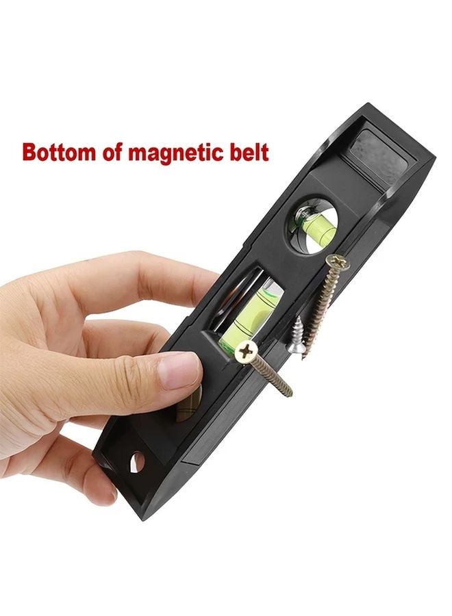 Magnetic Torpedo Level 45 Degree Angle Shockproof Durable Black Plastic Bubble Tool - Image 3