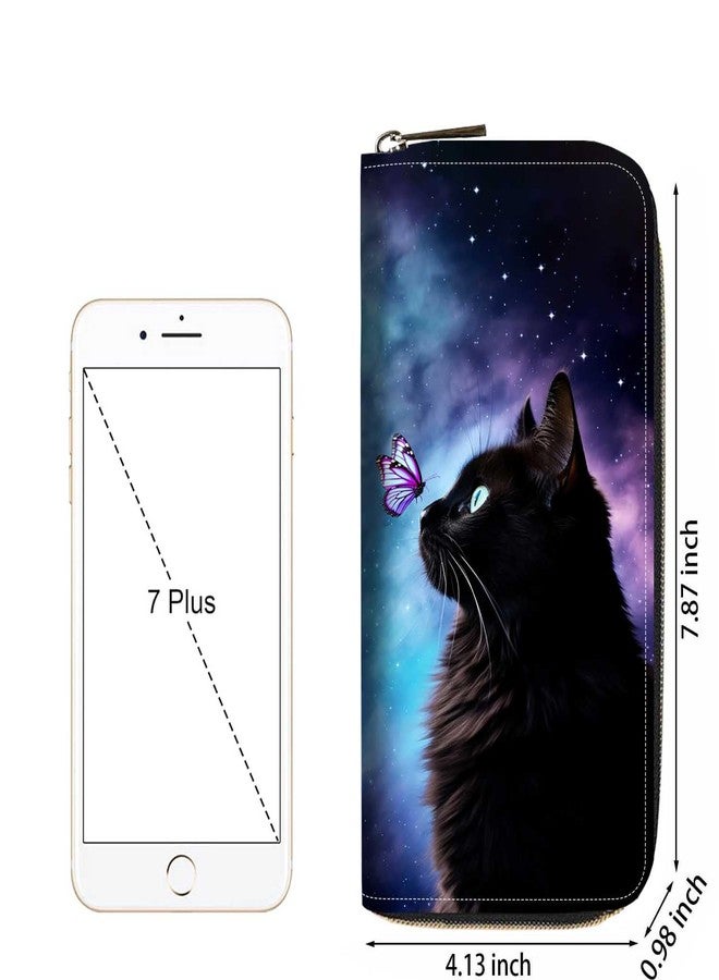 FQTBCEARI Cat and Butterfly Print Women Large Capacity Wallet PU Leather Zipper Clutch Purse for Smart Phone/Card/Coin/Cash - Image 4