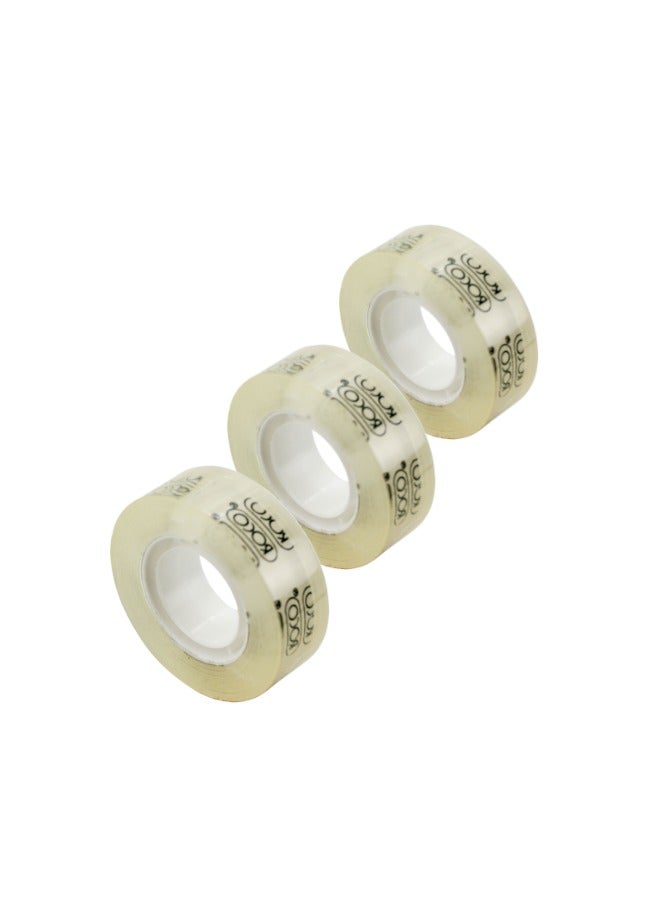 ROCO 3 Piece Small Plastic Transparent Tape Clear