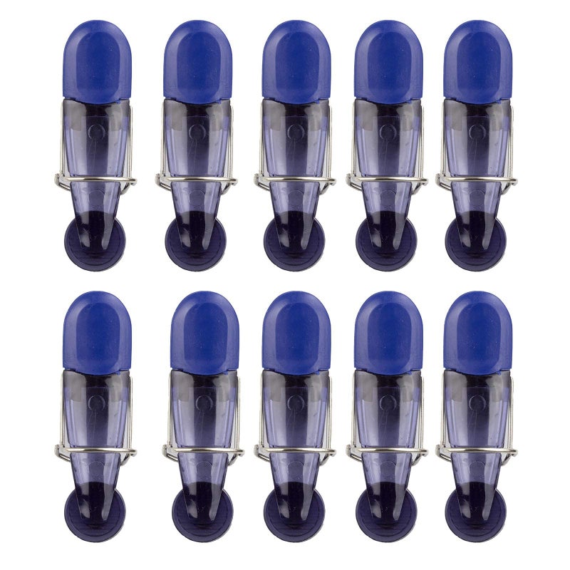 COOK WITH COLOR COOK WITH COLOR Bag Clip with Magnet Chip Bag Clip Sealing Food Clips Plastic Clips for Food and Kitchen Storage Chip Clip and Snack Bag Clips 10 Pack Slim Blue 