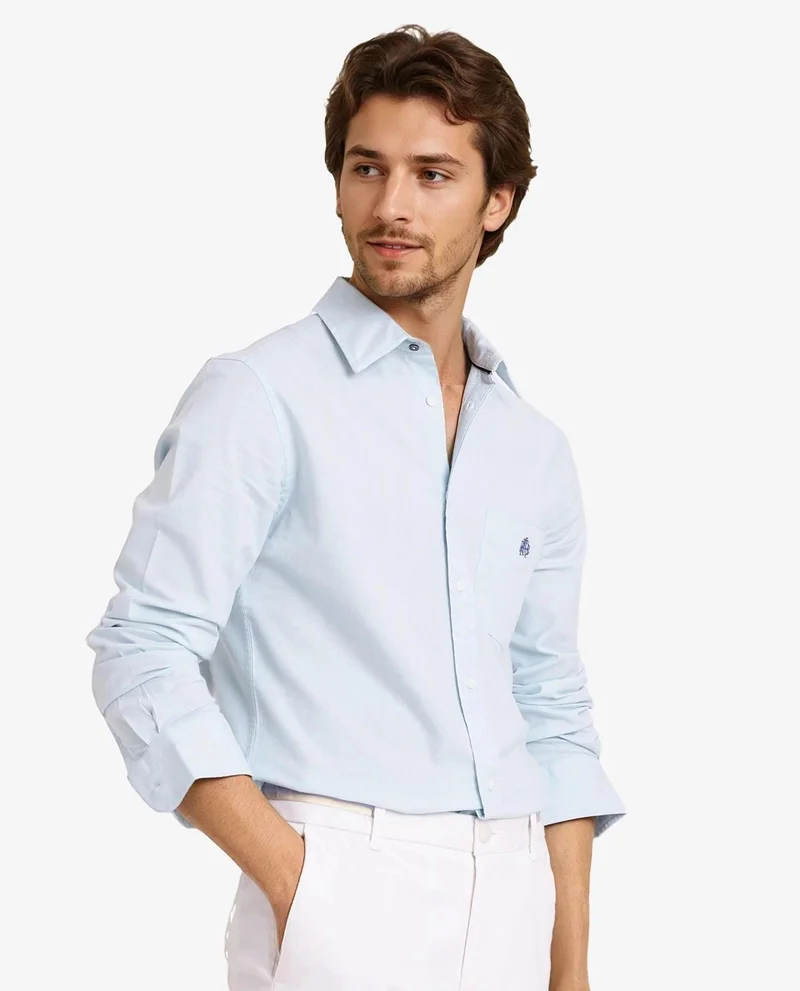 Rare Rabbit Men's Plain Formal Shirt With Embroidered Logo