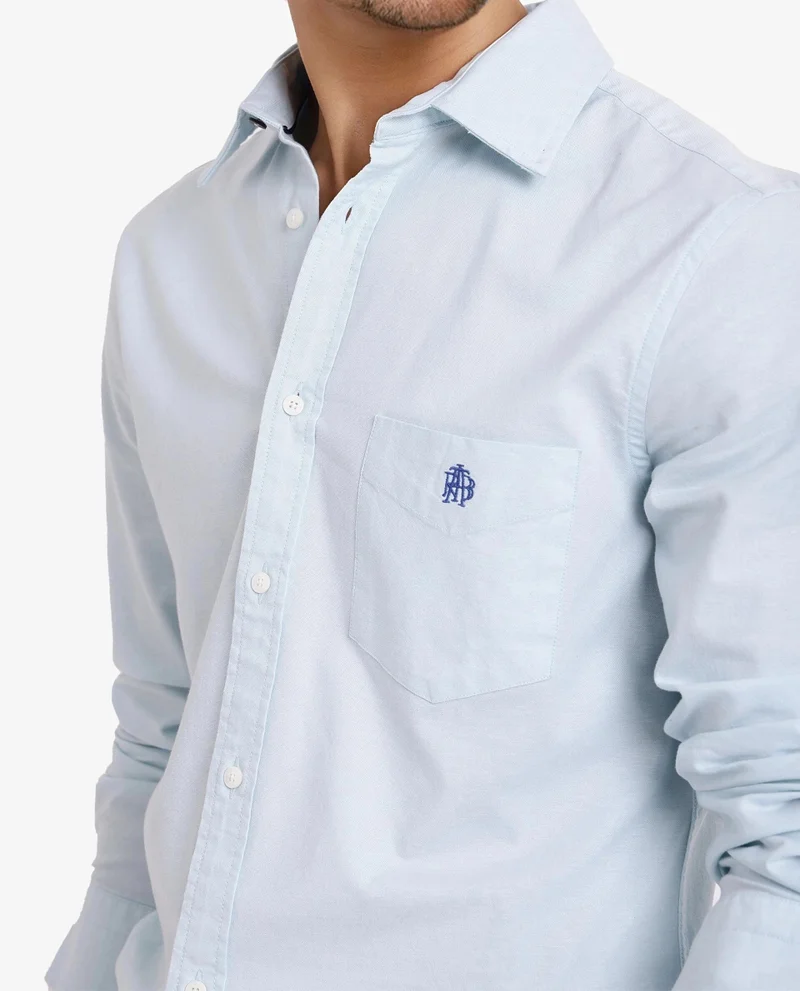 Rare Rabbit Men's Plain Formal Shirt With Embroidered Logo