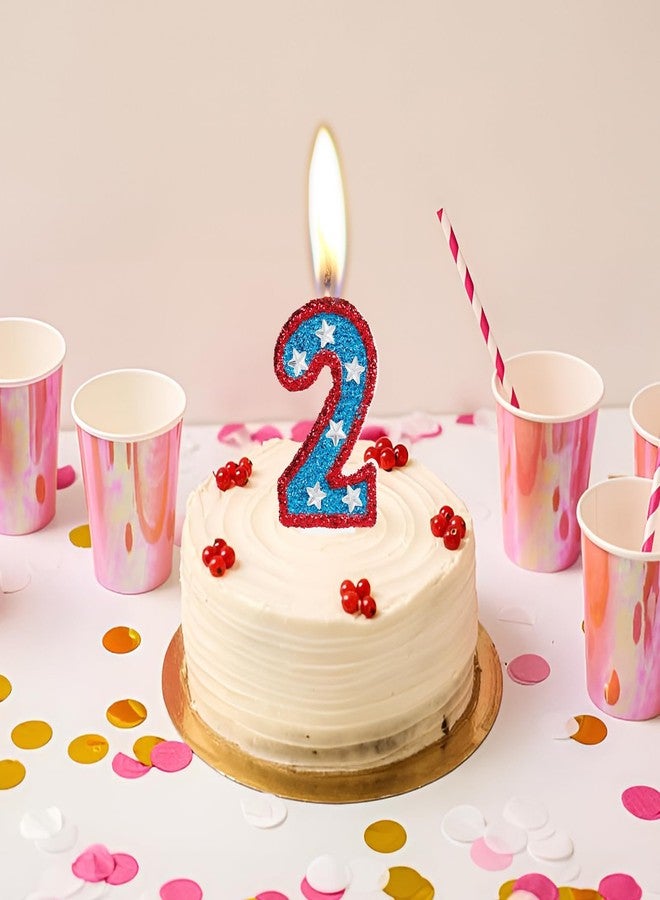 iNINGER Red 9th Birthday Candle Hero Blue Birthday Candle 3D Number 9 Candle for Red Blue Birthday Number Candles American Flag Perfect for Independence Day and Captain Party Supplies - Image 5