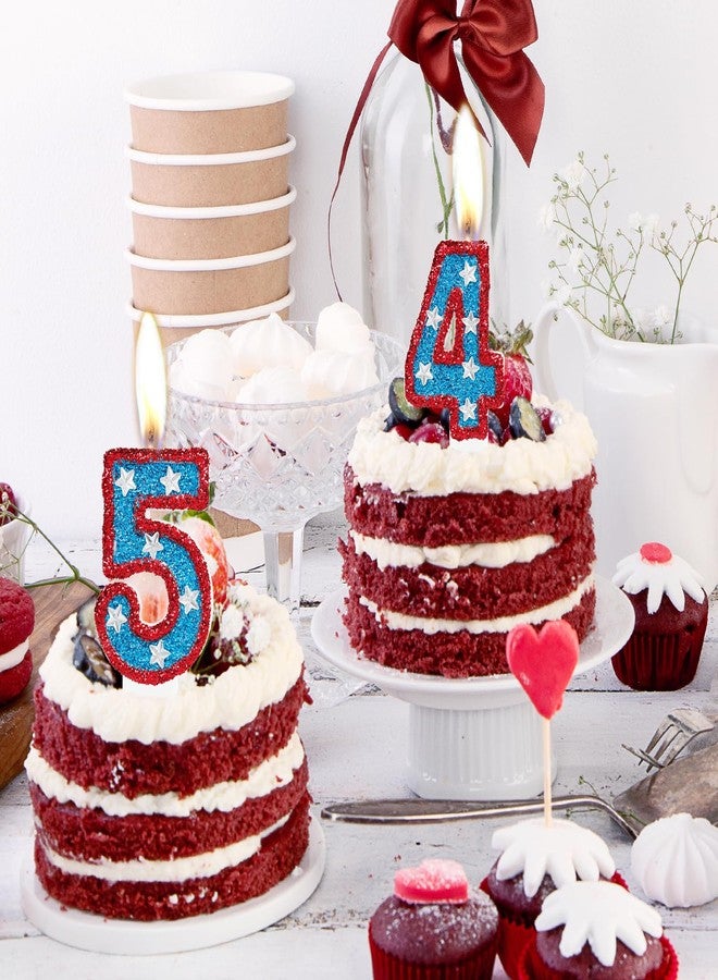 iNINGER Red 9th Birthday Candle Hero Blue Birthday Candle 3D Number 9 Candle for Red Blue Birthday Number Candles American Flag Perfect for Independence Day and Captain Party Supplies - Image 4