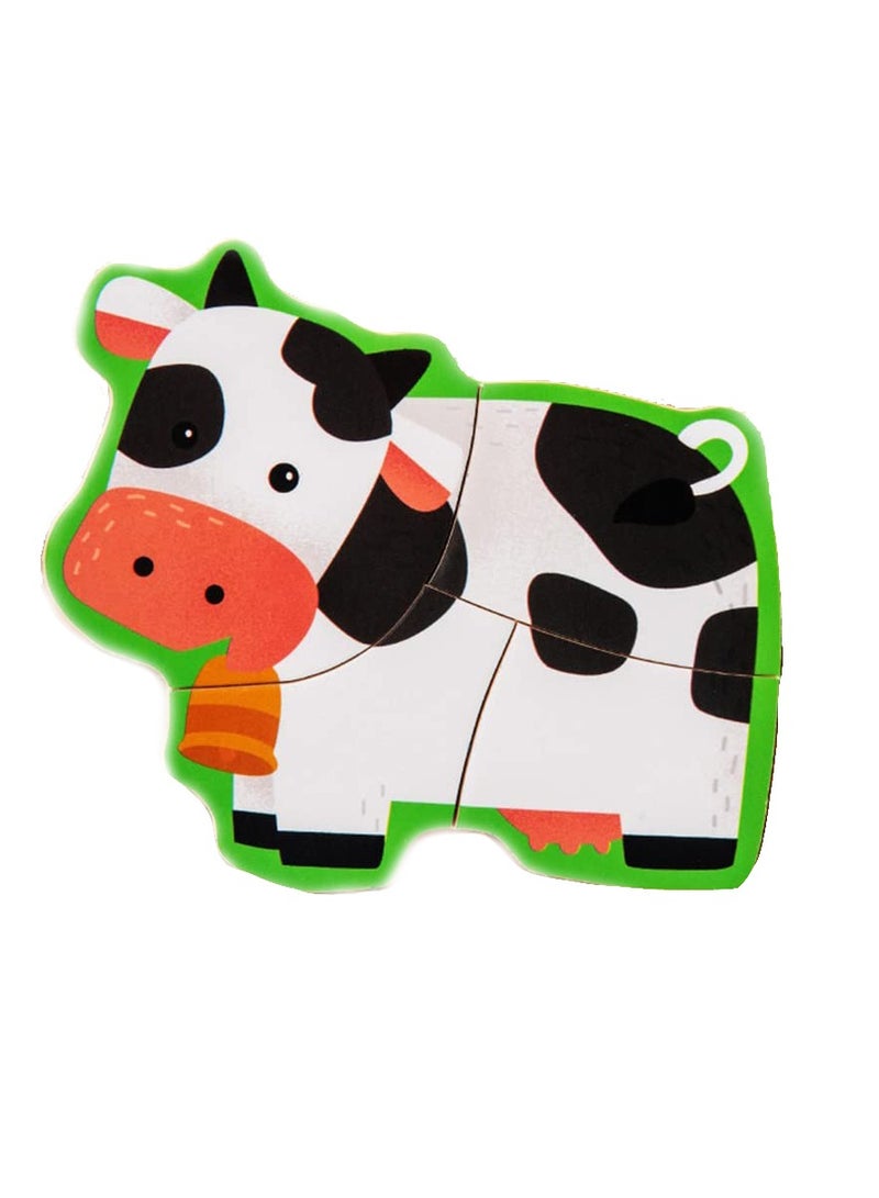 SYOSI Animal Puzzles, Intelligence Puzzles for Baby Kids, Learning Educational Toys, Animal Puzzles Toy for 6-12 Month, Cow - Image 1