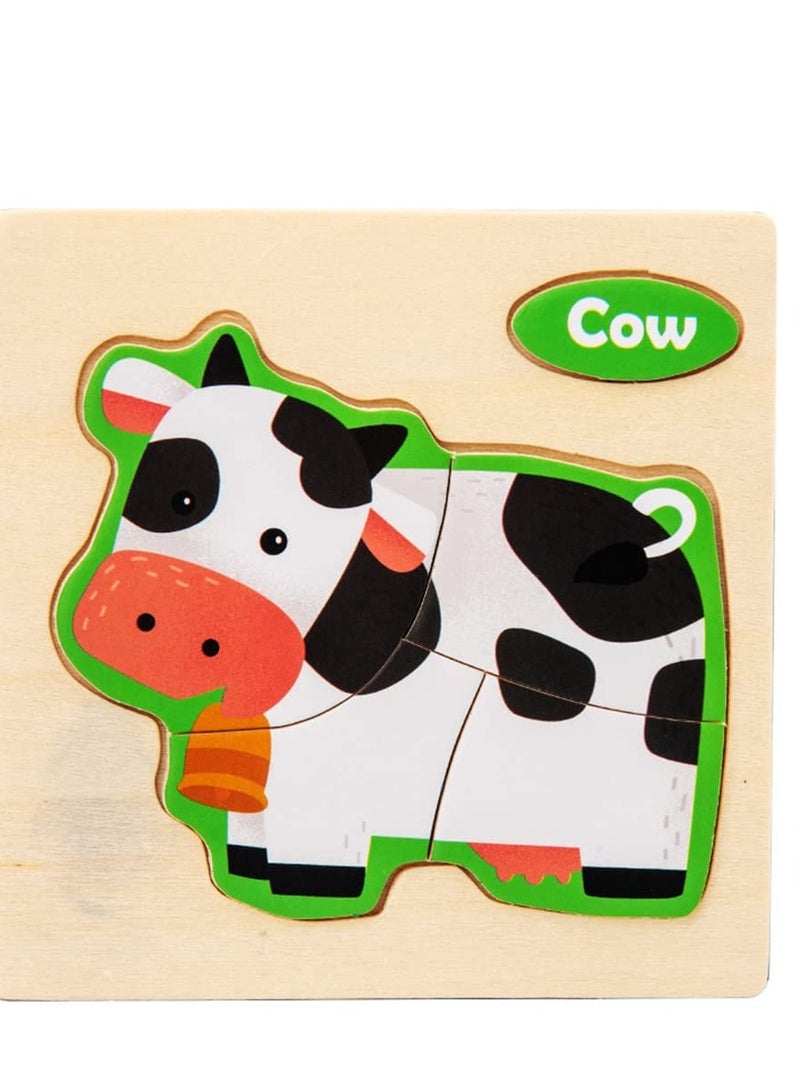 SYOSI Animal Puzzles, Intelligence Puzzles for Baby Kids, Learning Educational Toys, Animal Puzzles Toy for 6-12 Month, Cow - Image 2