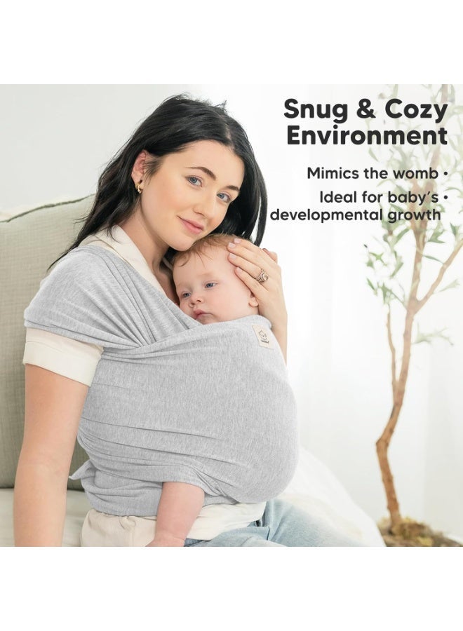 كيابيبيز حاملة أطفال KeaBabies - لفائف أطفال مرنة متعددة الاستخدامات - 3 ألوان - حمالة أطفال - حاملة أطفال - لفائف حمل أطفال بدون استخدام اليدين | هدية رائعة لحفلات استقبال المولود (لون رمادي فاتح) - Image 5