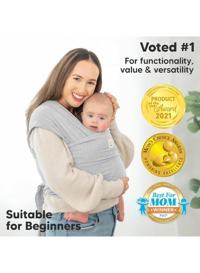 كيابيبيز حاملة أطفال KeaBabies - لفائف أطفال مرنة متعددة الاستخدامات - 3 ألوان - حمالة أطفال - حاملة أطفال - لفائف حمل أطفال بدون استخدام اليدين | هدية رائعة لحفلات استقبال المولود (لون رمادي فاتح) - Image 2
