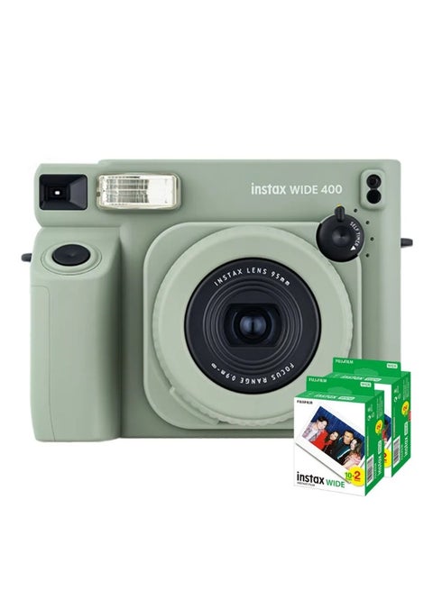 Fujifilm Instax Wide 400 Instant Film Camera - Matcha Green + Wide Film 40 Sheets